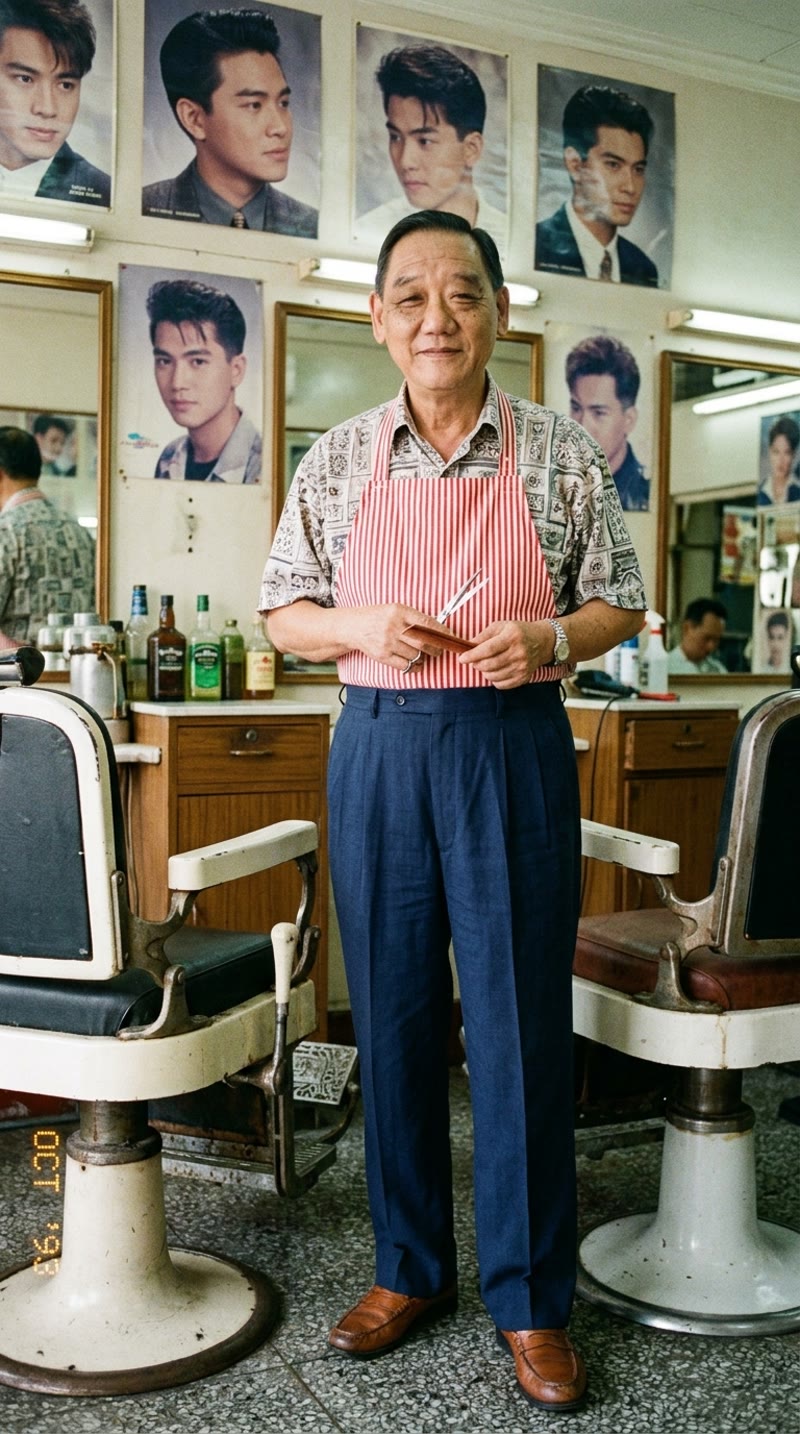 Owner generasi kedua Kong Ming Barbershop, Oktober 1993